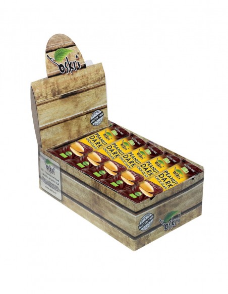 Caixa com 20 Barras Oskri de Amendoim e Chocolate Preto Bio